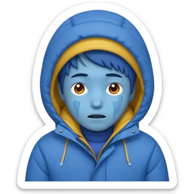 Uma pessoa azul de frio congelando sticker