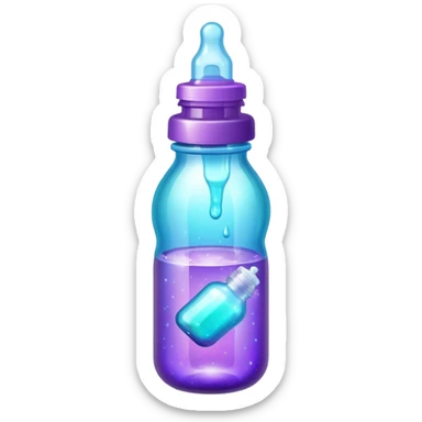 glitter purple and cian feeding bottle sticker