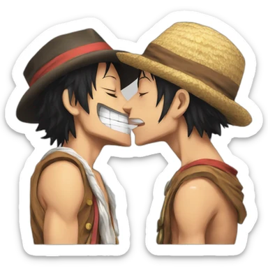 usopp kiss Luffy sticker