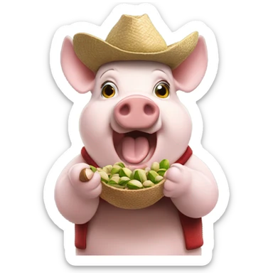 Washington commanders pig eating pistachios and cheering  sticker
