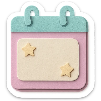 soft pastel cute appointment box with tiny star details sticker