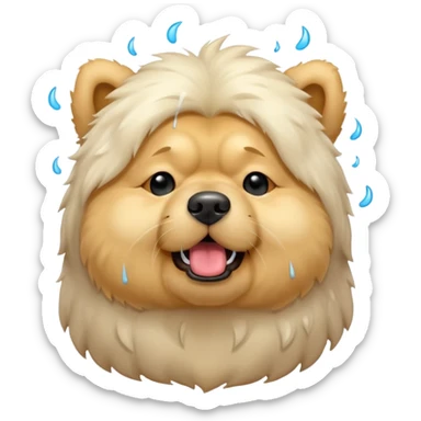 White chow chow sneezing  sticker