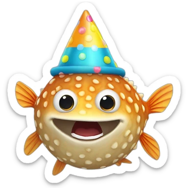blowfish saying happy birthday sign “Priya” sticker