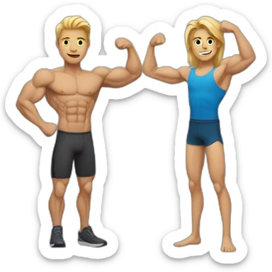 one muscular anm and one skinny arm sticker