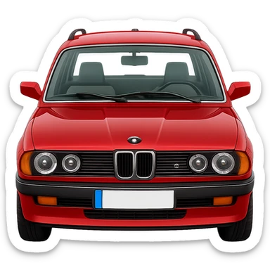 Make the car red, keep the original style, no background. sticker