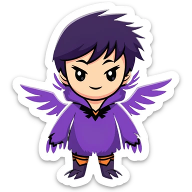 Morrigan from Dragon Age transforming into a raven sticker