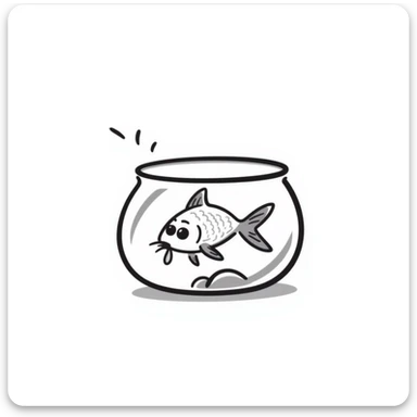 goldfish making a derpy face with tongue sticking out sticker