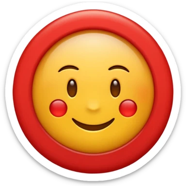 Emoji estilo vectorial de un sol rojo , en el centro un círculo blanco con borde rojo y una letra “U” roja gruesa. Diseño simple, colores sólidos, sin texto adicional, fondo transparente, estilo emoji oficial. sticker