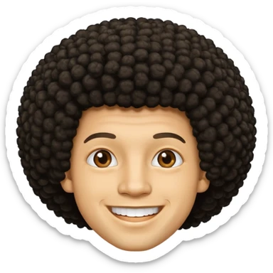 light skin man with afro sticker
