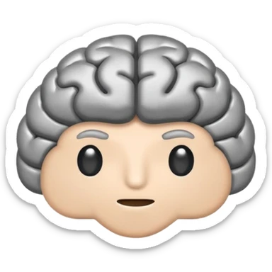 brain emoji with a low battery logo sticker