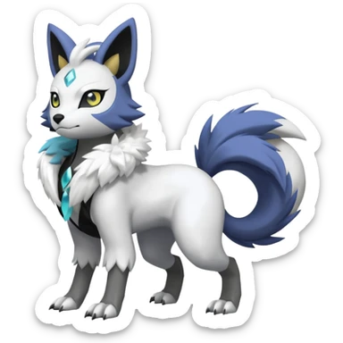 WereGarurumon-Meloetta-Renamon-Absol-fusion-hybrid-creature (full body) sticker