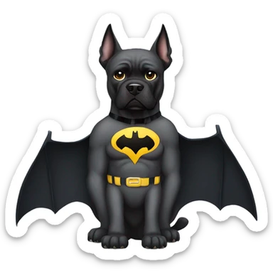 A Cane Corso as thr superhero Bat man. sticker