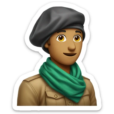 Avec un foulard et un béret  sticker