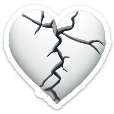 white broken heart sticker