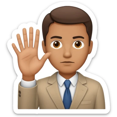 consulting man with hand sticker