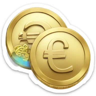 give me a gold coin with the euro logo on it sticker
