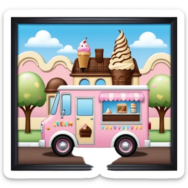 Krazy Ken Jenkins 4wd 1924 racing ice cream with chocolate, nuts and sprinkles dream house food truck  sticker