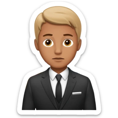 a man thinking about hotel reception sticker