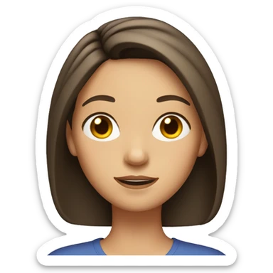 Brunette girl with hair parted in the middle  sticker