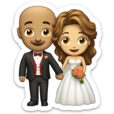 Chico rapado y su novia  sticker