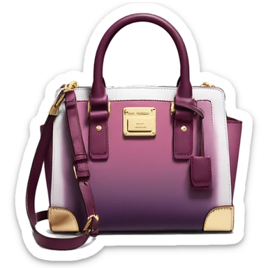 Realistic isolated plum purple to wine color ombre michael kors satchel purse.  sticker