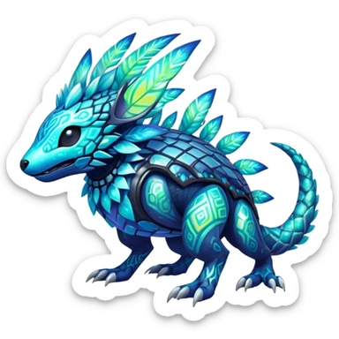  exotic tropical iridescent cyber-Protogen-Fakémon-Pokémon-Vernid-creature sticker