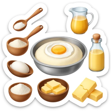 baking ingredients ready for preparation sticker