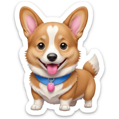 perrita caricatura gorgi gales reunión con ropa celeste sticker