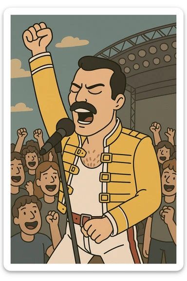  queen live at wembley the people  Freddie Mercury sticker