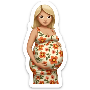 heavily pregnant woman with extremely abnormally huge overdue belly sticker