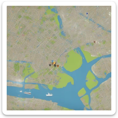 Map of Boston sticker