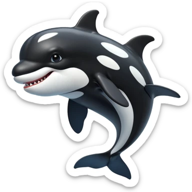 3d Cartoon orca in the style of american picture of president saying we need you to fight sticker