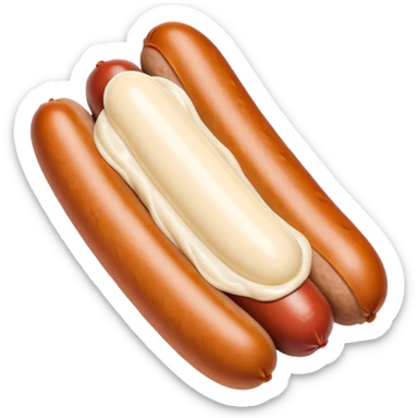 Saucisse avec  de la mayonnaise sur un côté PAS de pain sticker