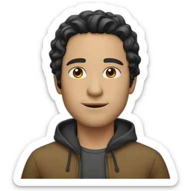 white-man-black-wavy-hair-middle-parting sticker