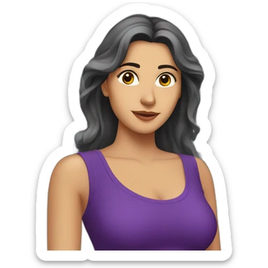 Armenian women in purple clothing in the bus station sticker