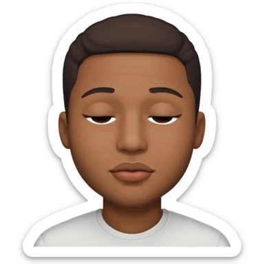 ishowspeed lips closed and eyes closed black male biracial sticker