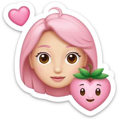 Um coração cor de rosa claro, e atenção com vários acessórios super fofoss sticker