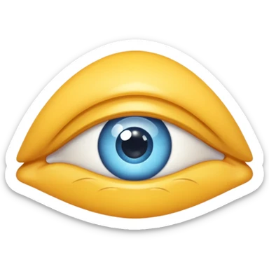 Pleading eye emoji with tear in eye sticker