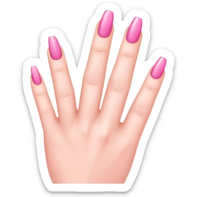 Pink acrylic on middle finger  sticker