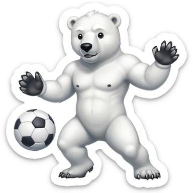 Oso polar futbolista  sticker
