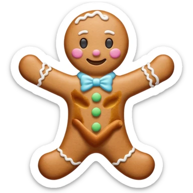 Gingerbread man pastel sticker