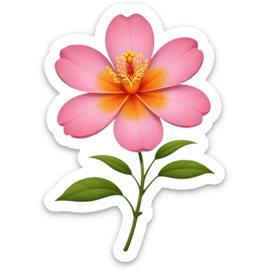 Flor de Hawái rosa y en el medio naranja  sticker