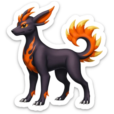 
Canine-Houndoom-Bayleaf-Salandit-Noibat-Flareon-Fakémon-fusion (full body) sticker
