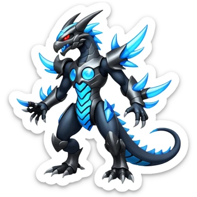 Evil Futuristic Shiny Haxorus-Zekrom-fusion (full body) sticker