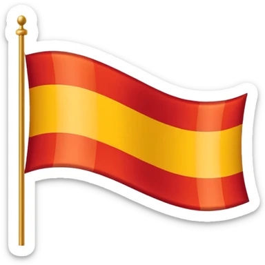 Red, white, and golden yellow horizontally sequenced tricolour flag inspired by the flag of Italy sticker