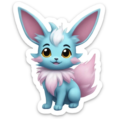 Kawaii Pastel Eeveelution-Cute-Pokémon-fusion full body sticker