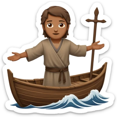 Biblical Noah on a boat sticker