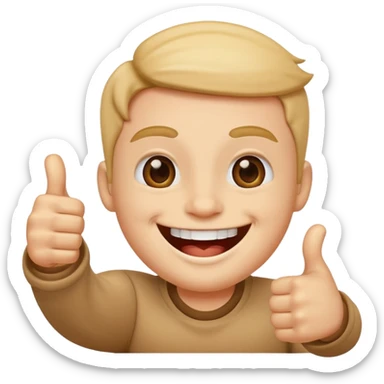 smiling face with teeth showing thumbs up sticker
