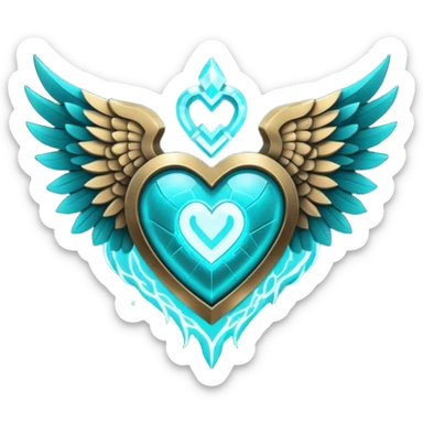 Dark Cyan Winged heart with minecraft warden soul sticker