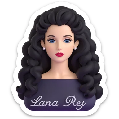 Lana Del Rey with big hair and signature style sticker